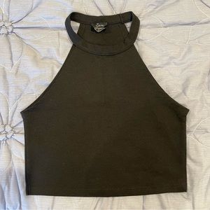 Zara- black high neck crop top